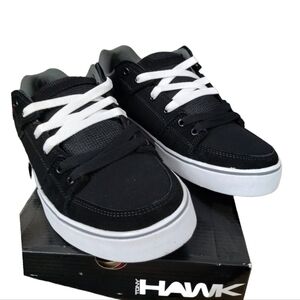 TONY HAWK‎ Twitch Leather Skate Shoes Mens 8.5 Black Skateboard Sneakers Nib